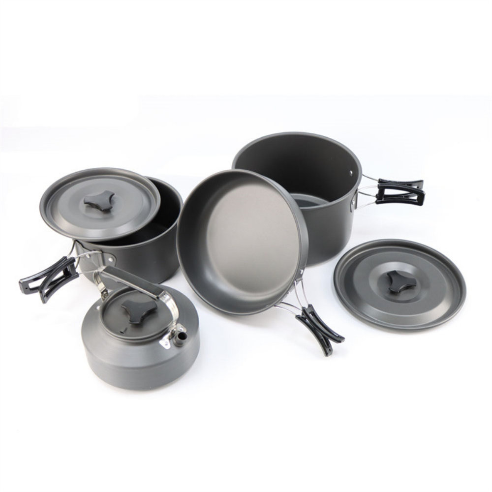 Nesting Camping Cooking Set - Lightweight Aluminum Alloy Outdoor Camping Cooking