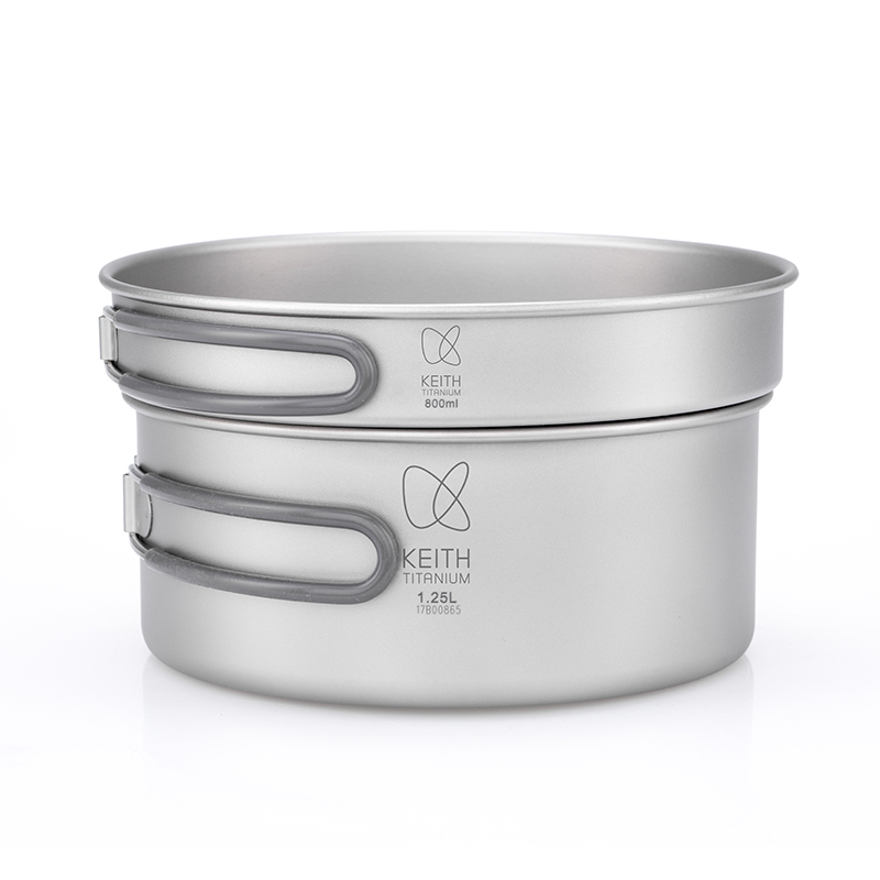Camping Outdoor Cooking Equipment - KEITH Pure Titanium 2-Piece Cookware Set