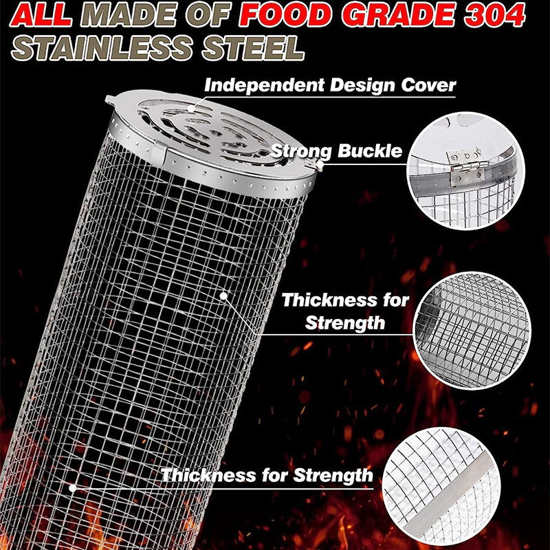 BBQ Basket Stainless Steel Rol - Camping Cooking Basket 评论和价格