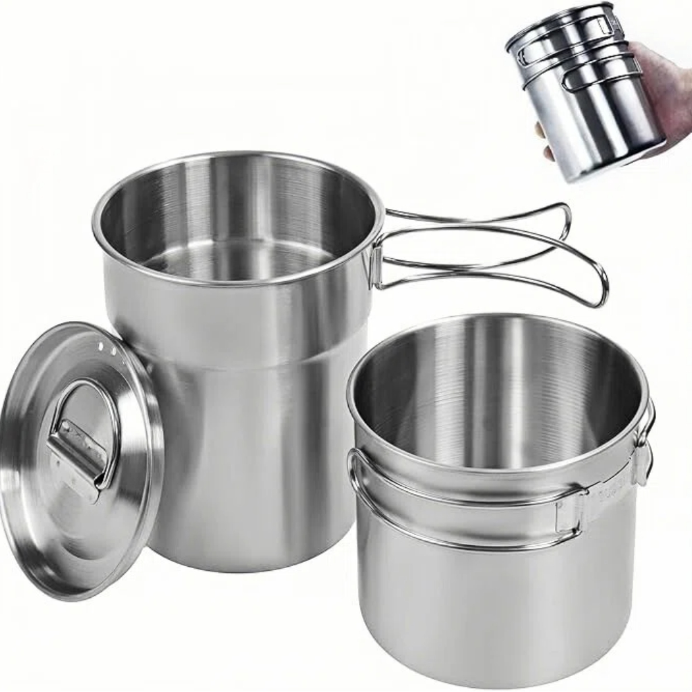 Foldable Camping Cups Mugs Cam - Camping Cooking Pot With Lid 评论和价格