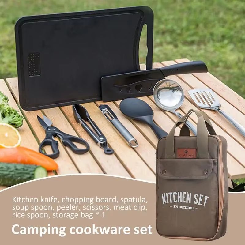 8pcs Camping Kitchen Cookware  - Camping Outdoor Cooking Equipment 评论和价格