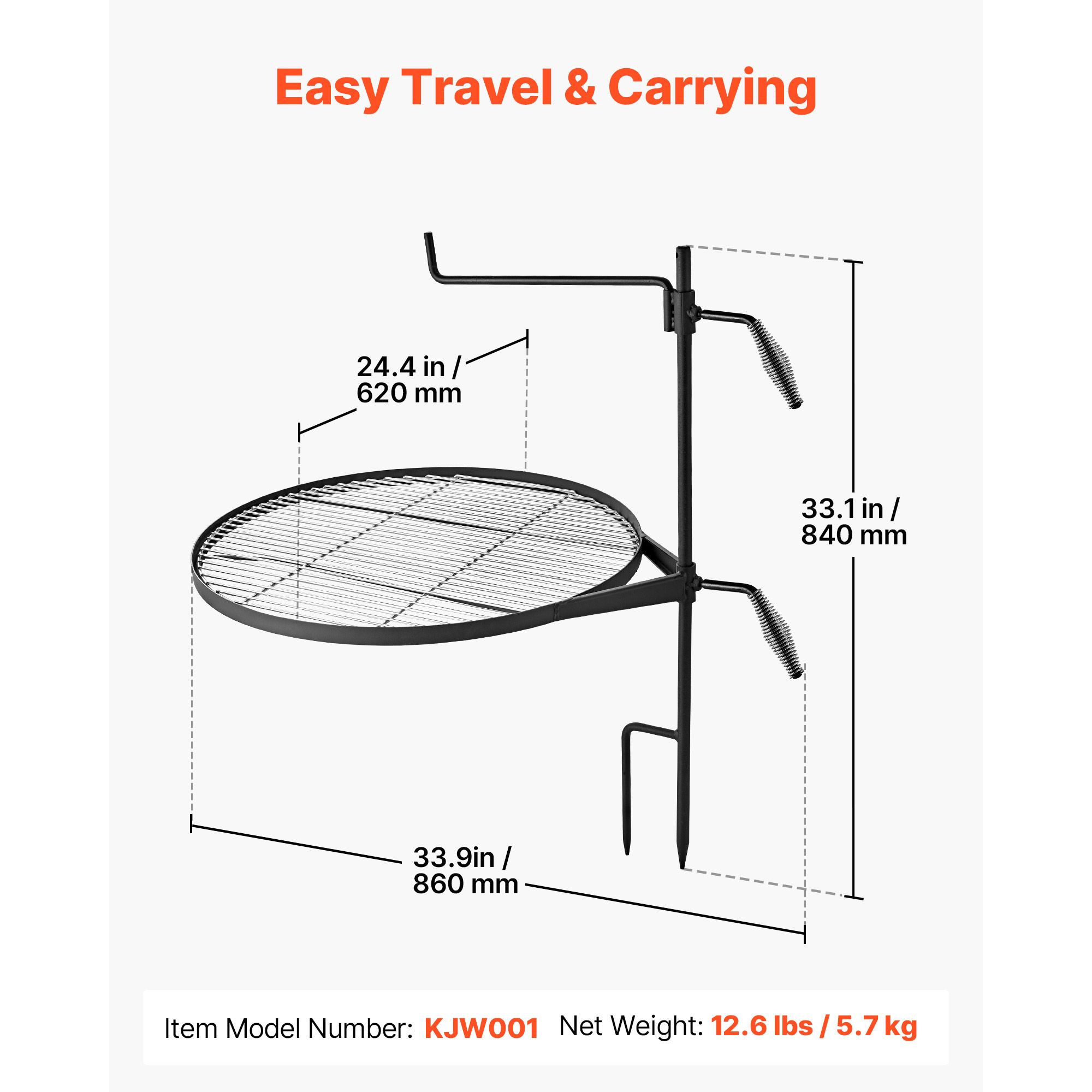 Heavy Duty Swivel Campfire Gri - Camping Cooking Over Fire 评论和价格