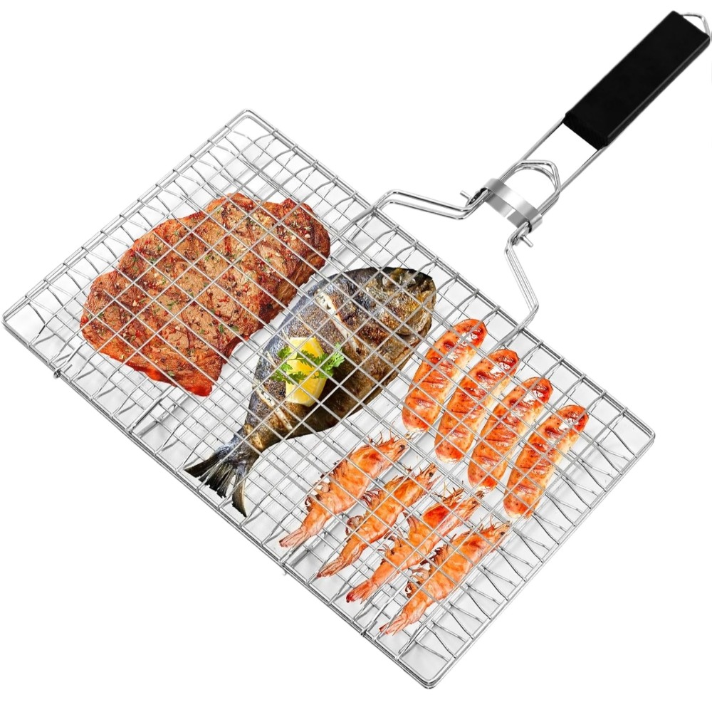 Portable Grilling Basket Foldi - Camping Cooking Basket 评论和价格