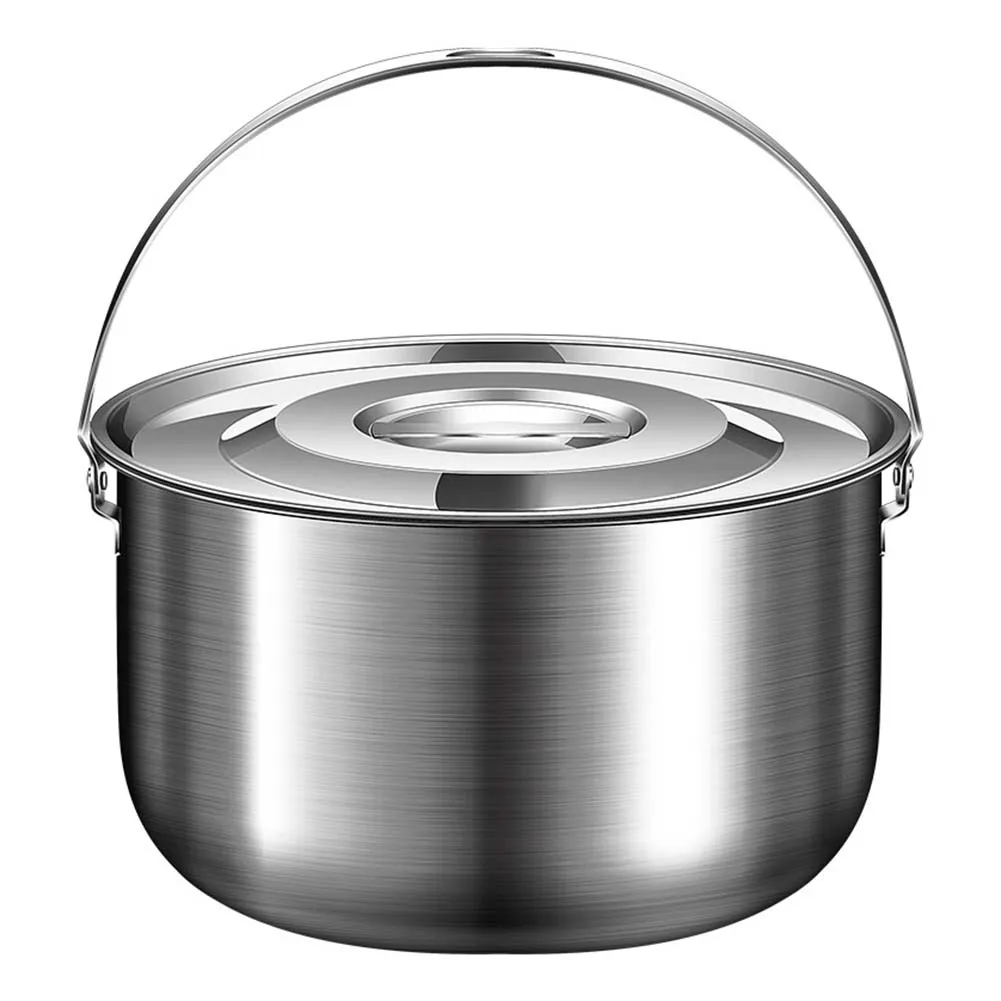 Camping Pot Made of Stainless  - Camping Cooking Pot With Lid 评论和价格