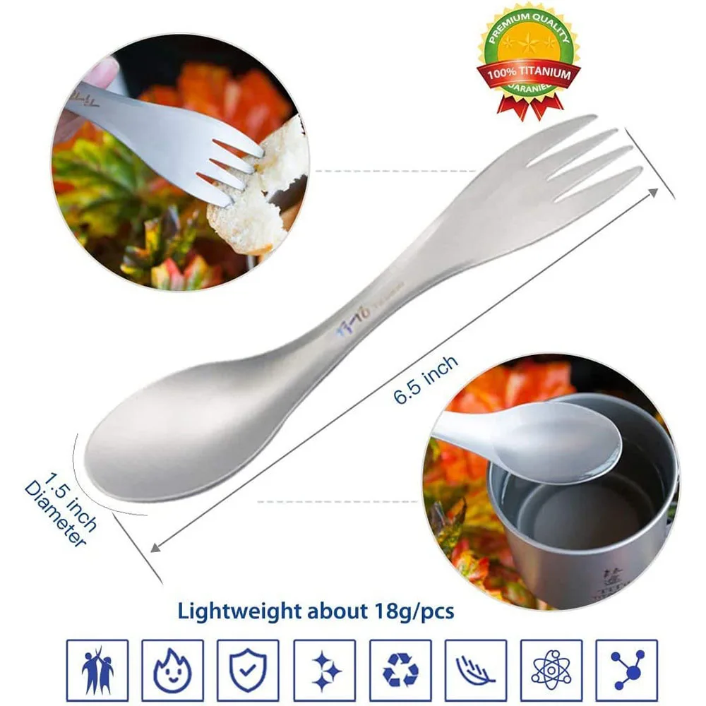 Titanium Spork 2-in-1 Spoon Ul - Camping Outdoor Cooking Equipment 评论和价格