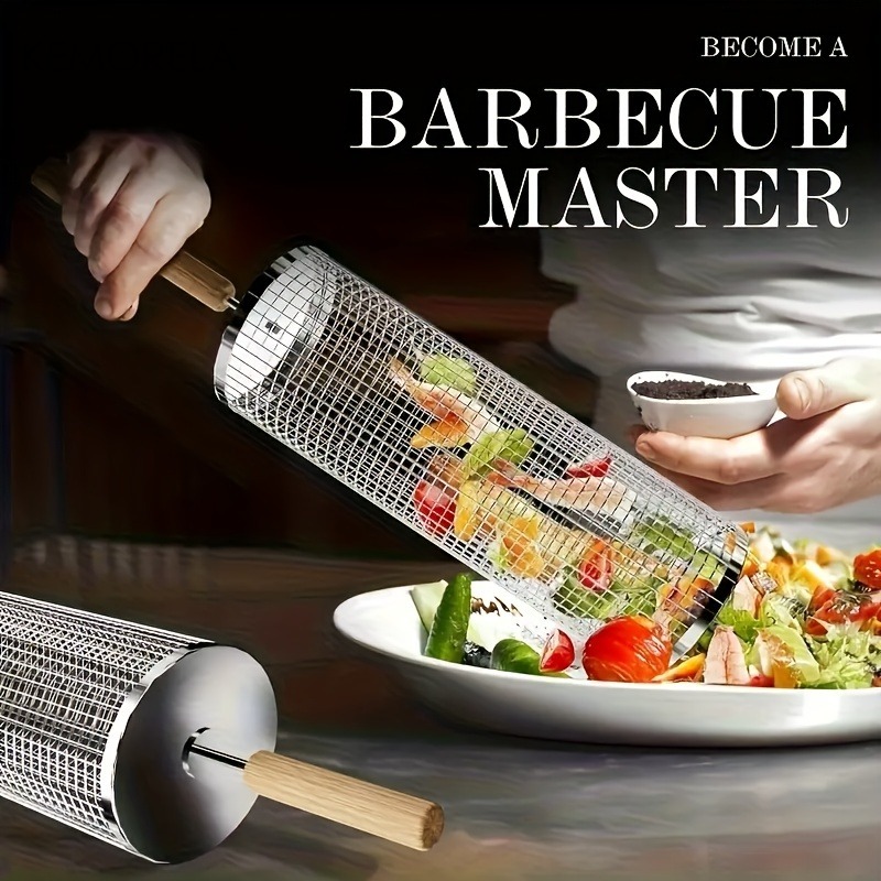 Round Barbecue Grill Basket Se - Camping Cooking Basket 评论和价格