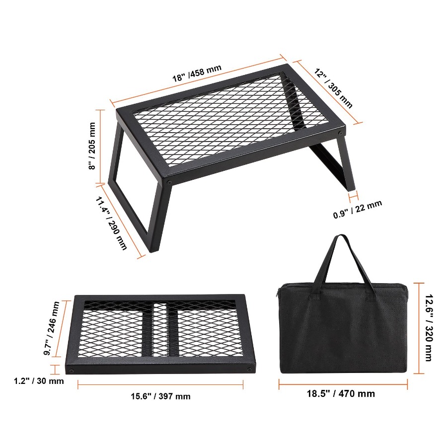 Folding Campfire Grill Heavy D - Camping Cooking Over Fire 评论和价格