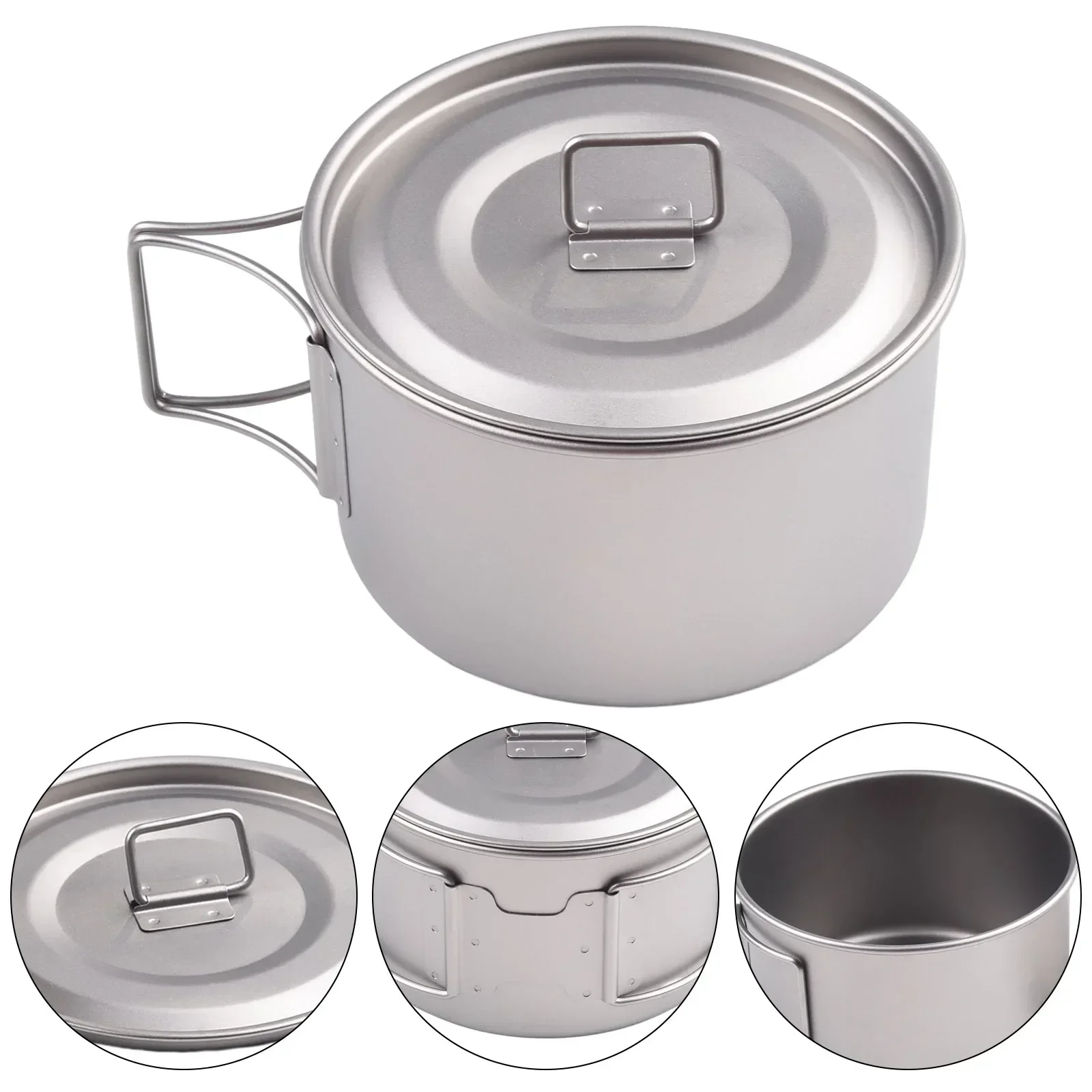 Titanium Bowl With Folding Han - Camping Cooking Pot With Lid 评论和价格