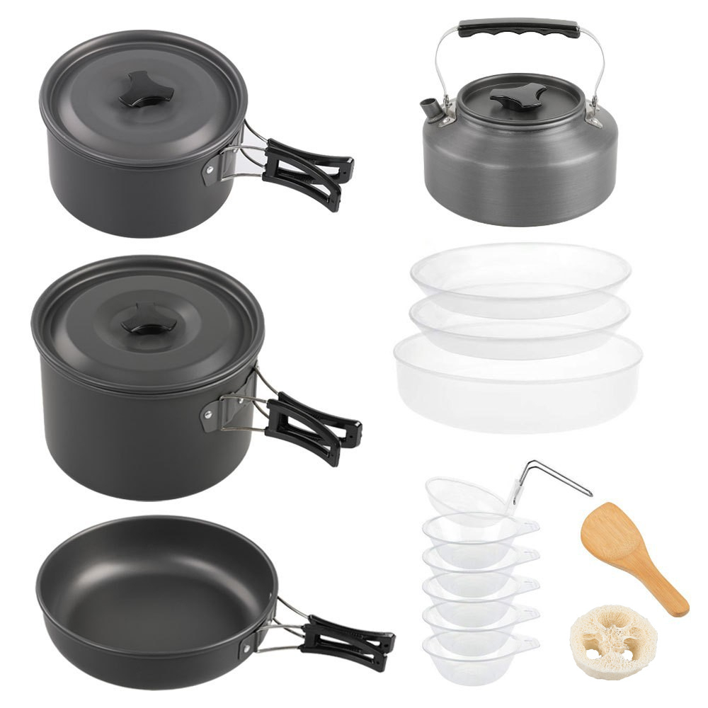 Outdoor large cooking set, 2-4 - Nesting Camping Cooking Set 评论和价格