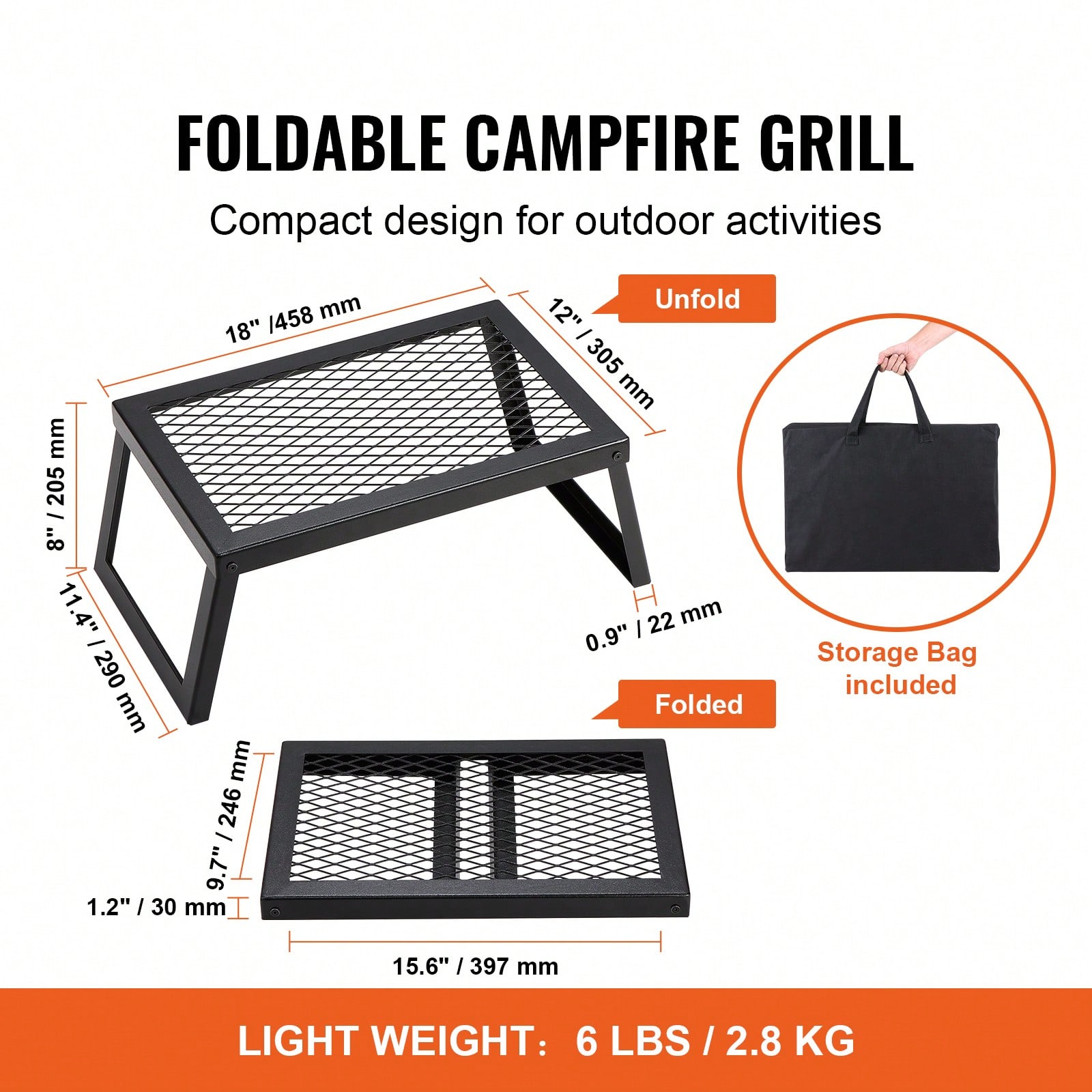 Folding/Swivel Campfire Grill, - Camping Cooking Over Fire 评论和价格
