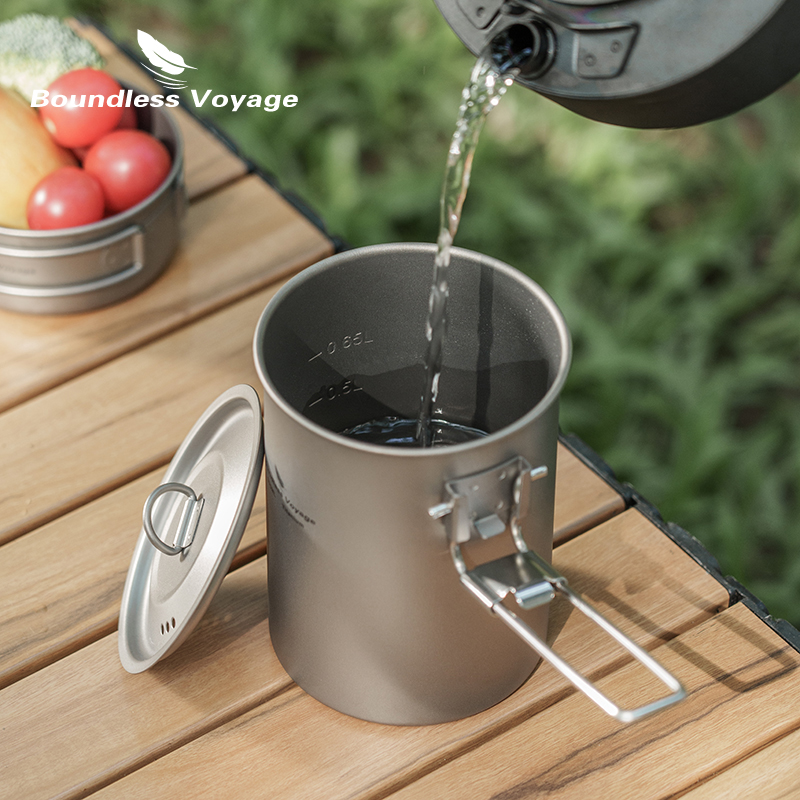 Boundless Voyage 900ml Titaniu - Camping Cooking Pot With Lid 评论和价格