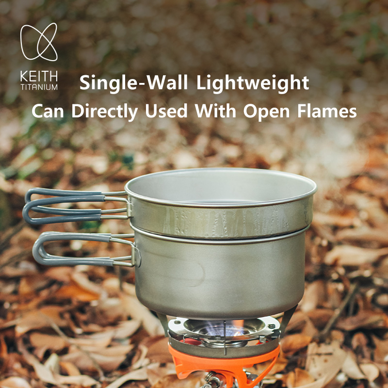 Keith Titanium Pot Set Outdoor - Nesting Camping Cooking Set 评论和价格