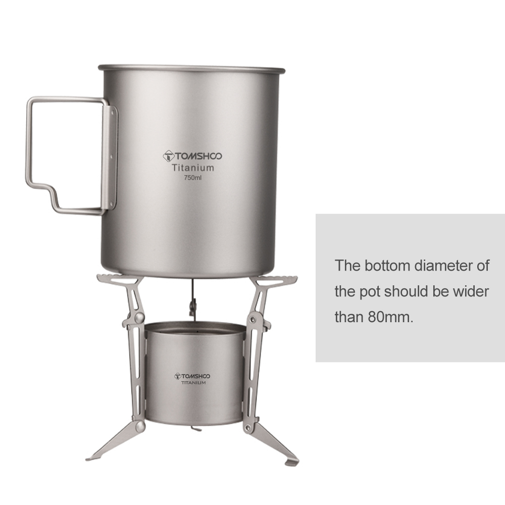 TOMSHOO Ti Alcohol Stove and L - Camping Cooking Pot With Lid 评论和价格