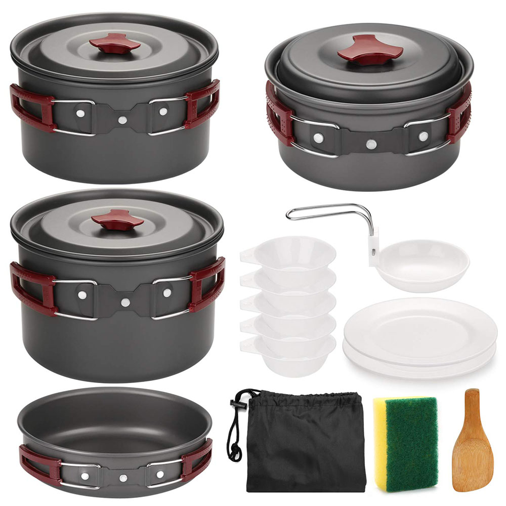 Outdoor Camping Cookware Kit N - Camping Cooking Basket 评论和价格