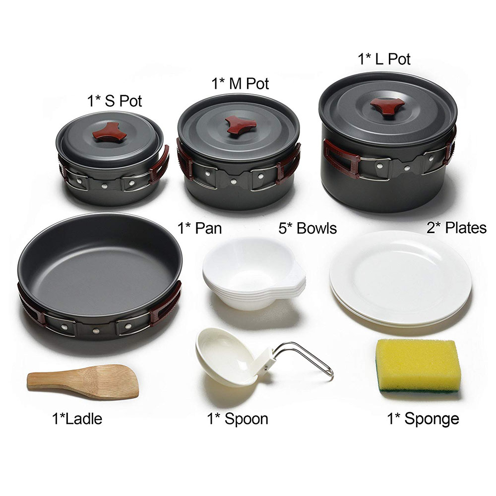 Outdoor Camping Cookware Kit N - Camping Cooking Basket 评论和价格