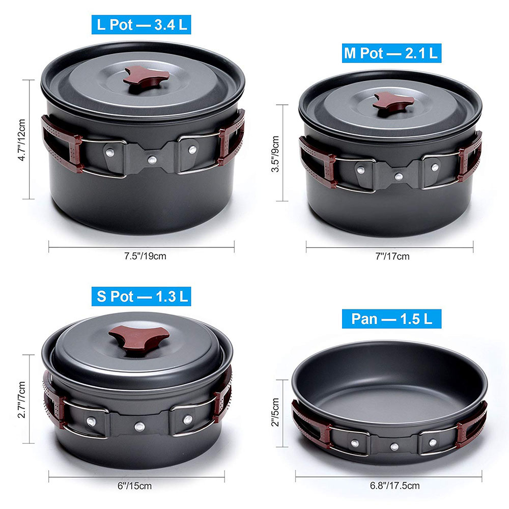 Outdoor Camping Cookware Kit N - Camping Cooking Basket 评论和价格