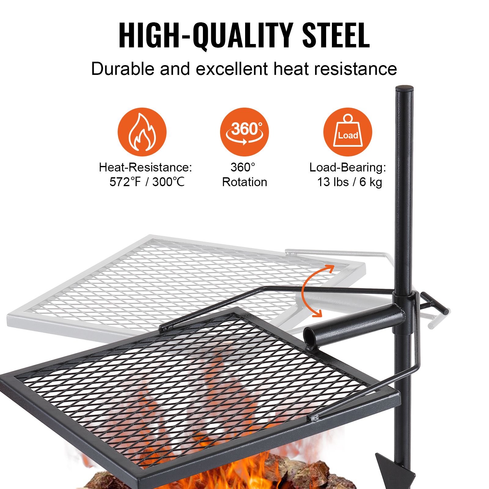 Swivel Campfire Grill, Fire Pi - Camping Cooking Over Fire 评论和价格